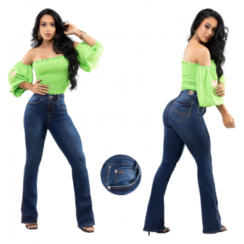 imagem Calça Jeans Feminina Flare - Azul 