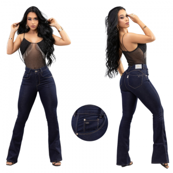 imagem Calça Jeans Feminina Flare - Azul Escuro